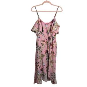 Here Comes The Sun Pink Floral Spaghetti Strap Dress